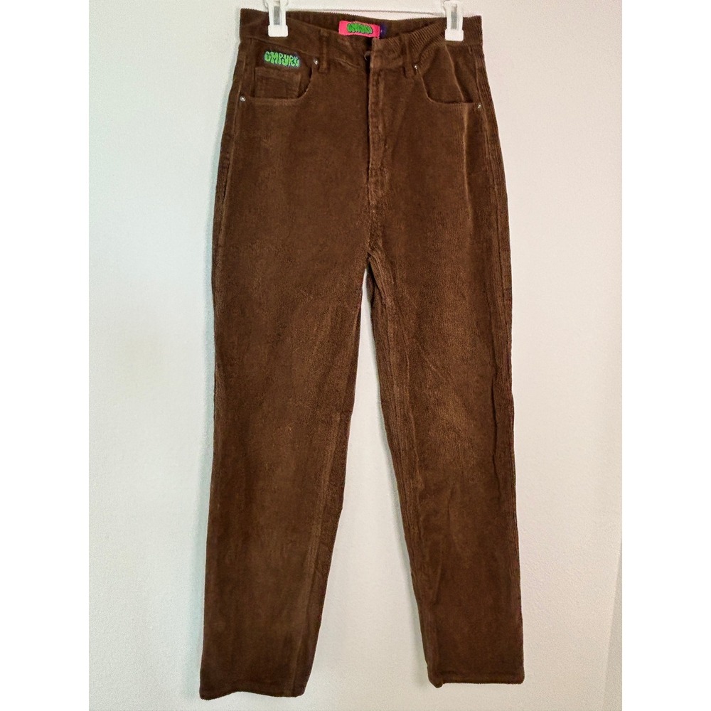 Empyre Brown Corduroy Pants High Waisted Straight Leg Skate Streetwear Size 4